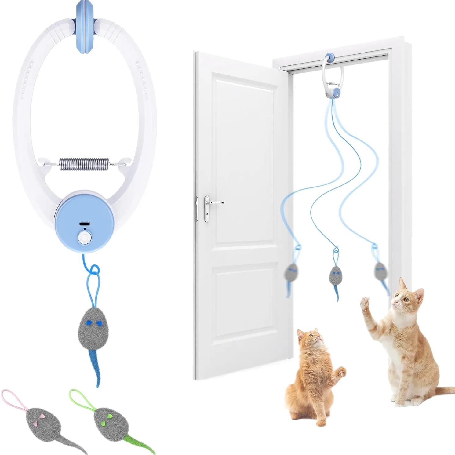 Jouets pour chat, disque collant, porte suspendue élastique, corde longue, accessoires pour chat, jo