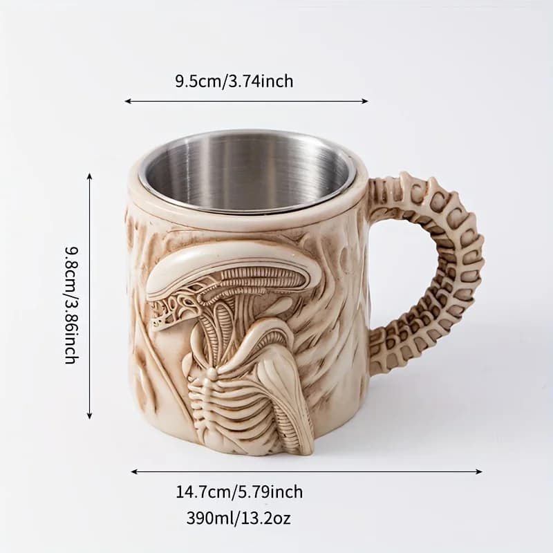 1PC nouvelle tasse au xénomorphe 3D plat transfert de chaleur Alien tasse à café pour la maison et l