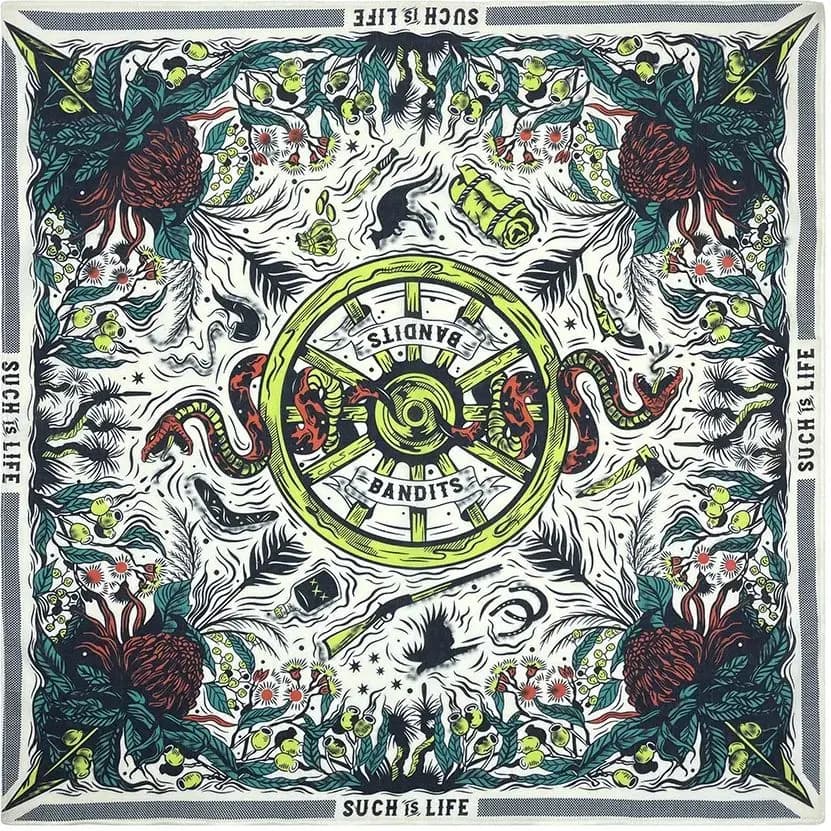 Haute qualité serpent imprimé noix de cajou Hip Hop géométrie coton carré Bandana écharpe équitation