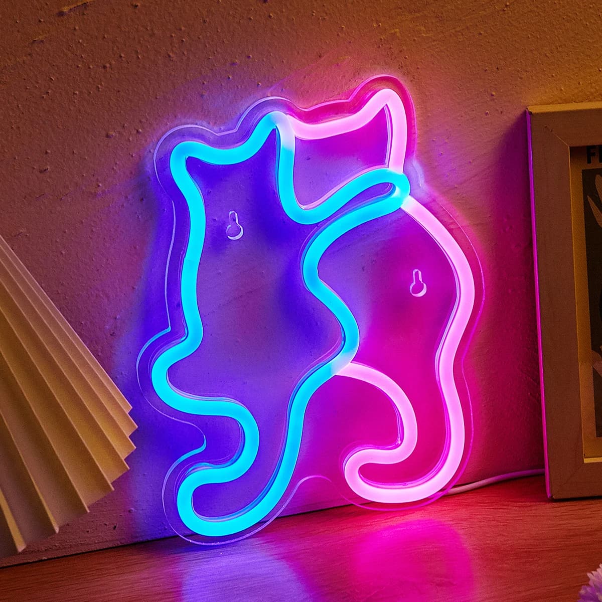 Chi-buy chat LED enseigne au néon USB alimenté enseignes au néon veilleuse 3D mur Art & salle de jeu