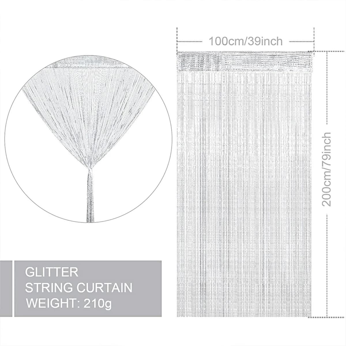 100x200 cm porte fenêtres suspendus perles décors rideau chaîne été mouche insectes écran gland pann