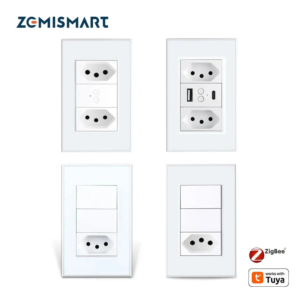 Zemismart Zigbee prise brésilienne intelligente 10A 20A prises fonctionnent avec l'application Tuya 