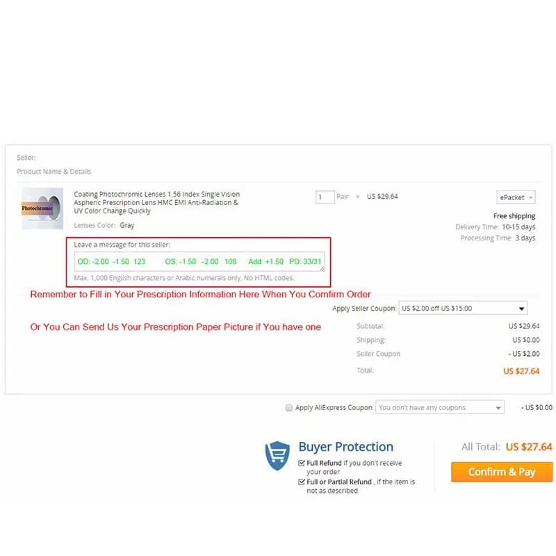 Une paire de lentilles optiques teintées, myopie presbytie, Prescription asphérique, résistant aux r