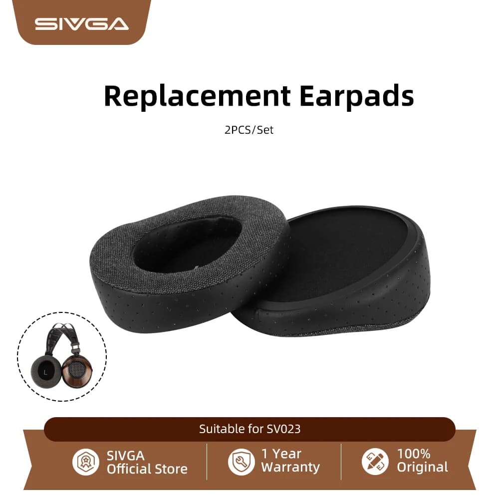 SIVGA Coussinets d'oreille de rechange noirs pour SV023 (une paire)