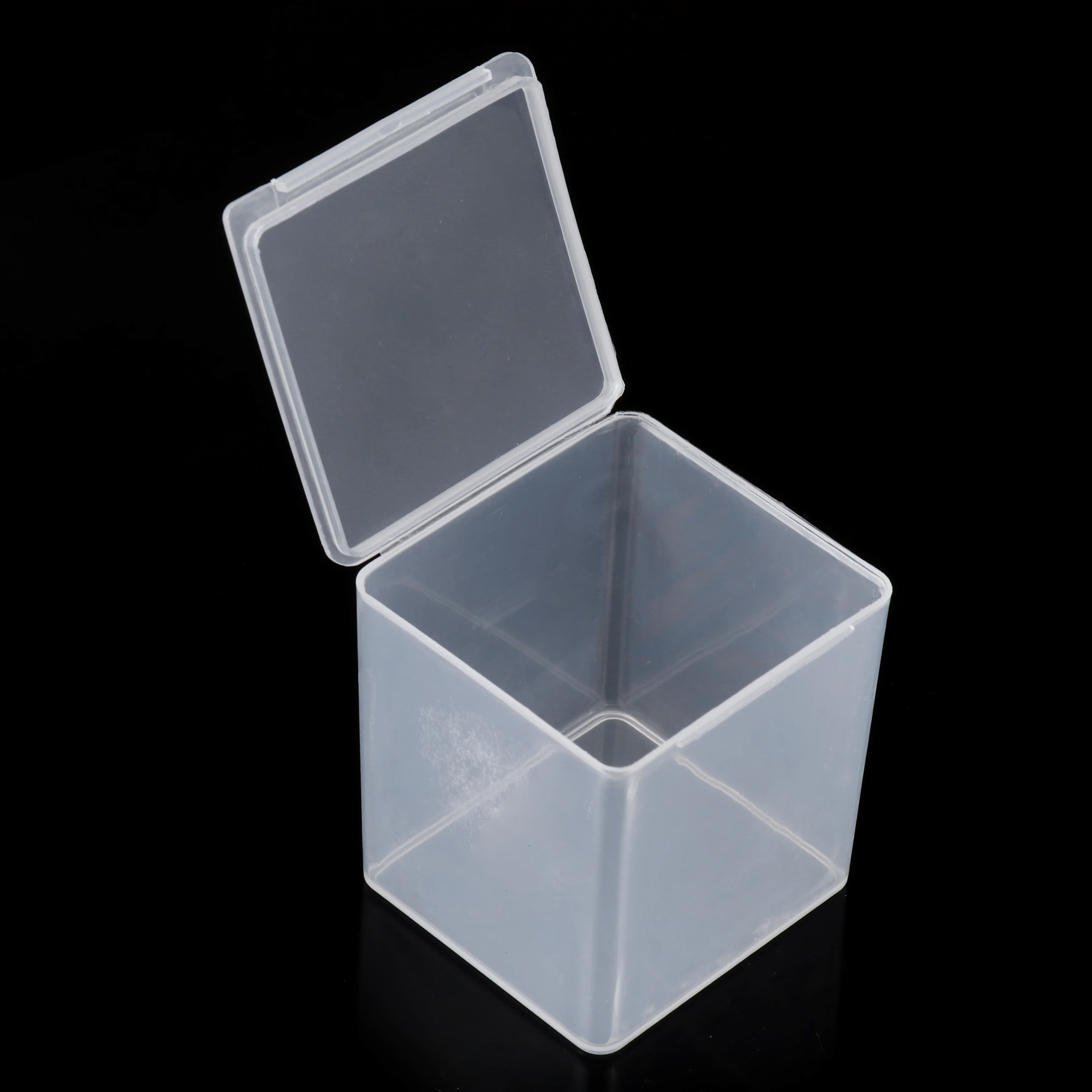 Petites boîtes de rangement en plastique avec couvercle à charnière, nombreuses boîtes transparentes