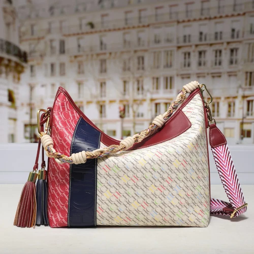 Sac fourre-tout pour femme CHHC, texture premium, multifonctionnel, sac bandoulière, design imprimé 
