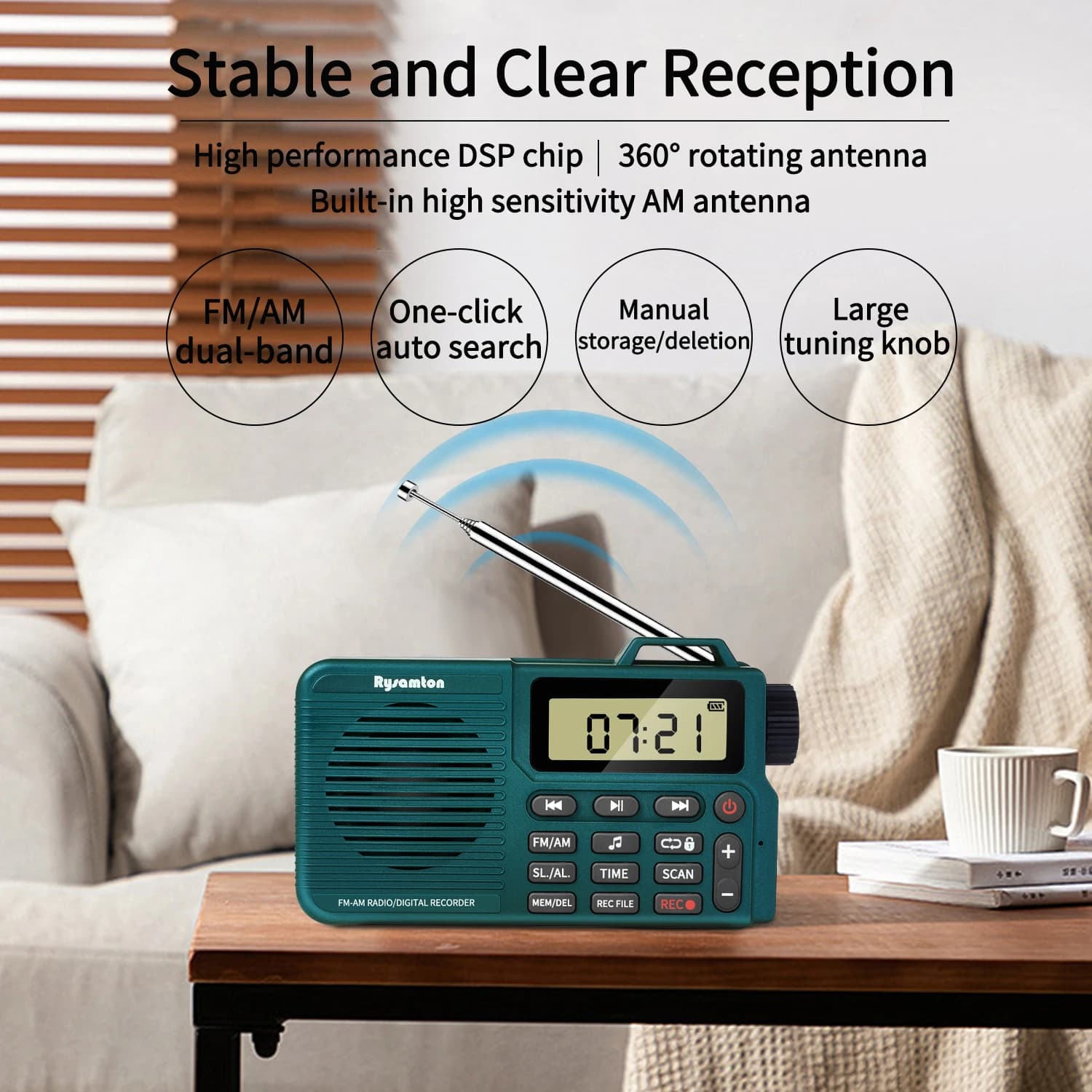 Radio AM/FM portable, petite radio de poche avec Bluetooth, haut-parleur de basse, prise en charge d