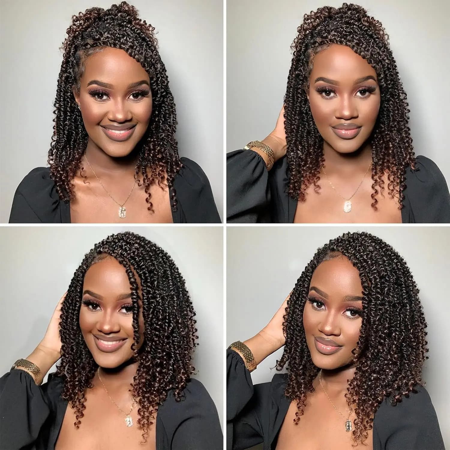14 pouces Passion Twist Crochet cheveux 8 paquets pré-bouclés Passion Twist cheveux, court pré-boucl