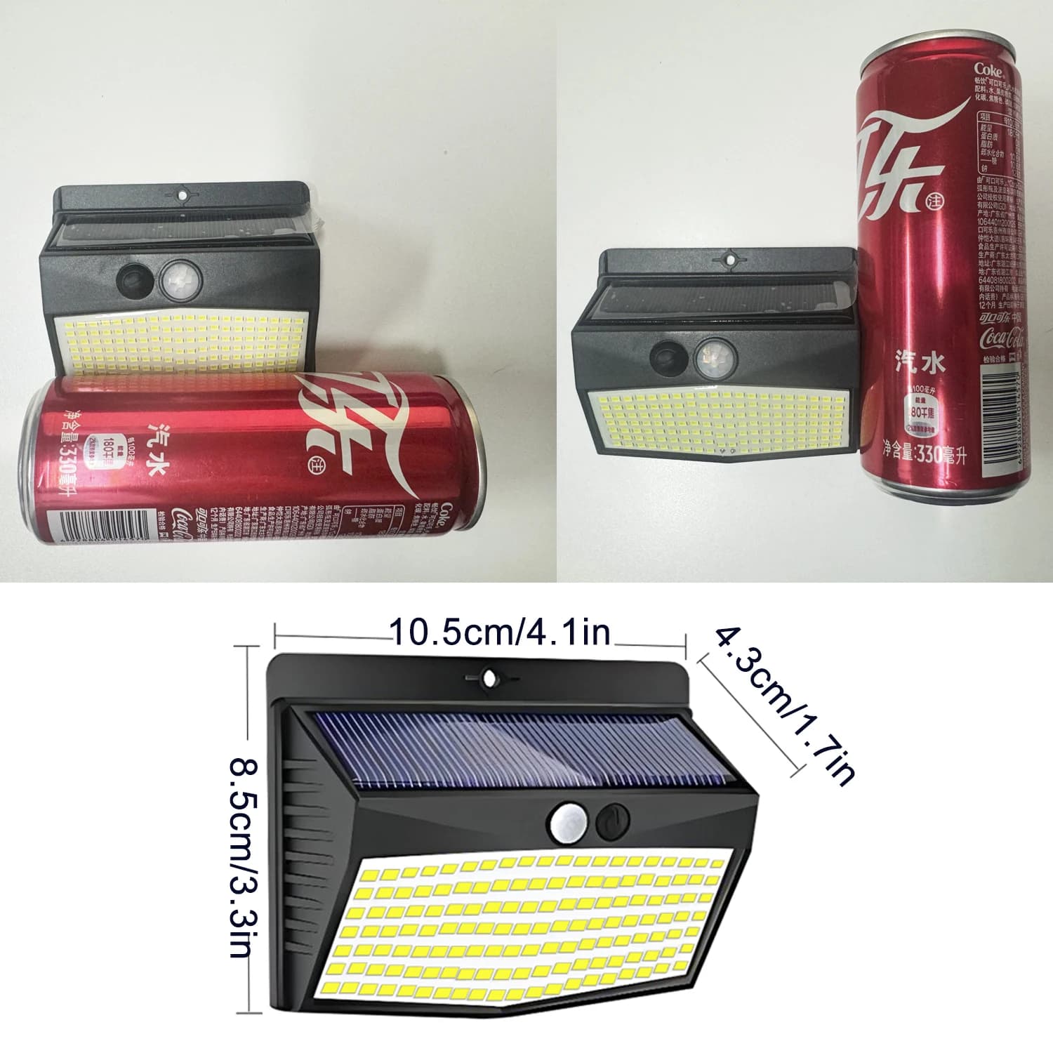 138 LED lumière solaire extérieure 4 pièces lampe murale solaire capteur de corps humain 3 Mode étan