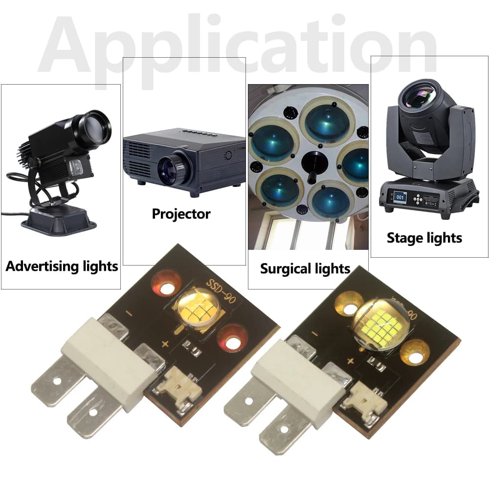 Lampe 60W 90W 100W lumière de scène LED puce d'importation 3-5V12A 20A 60 et 120 degrés SSD-90 blanc