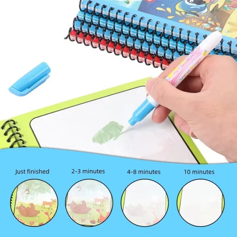 Livre magique de dessin à l'eau, jouet Montessori réutilisable pour enfants, livre de coloriage avec