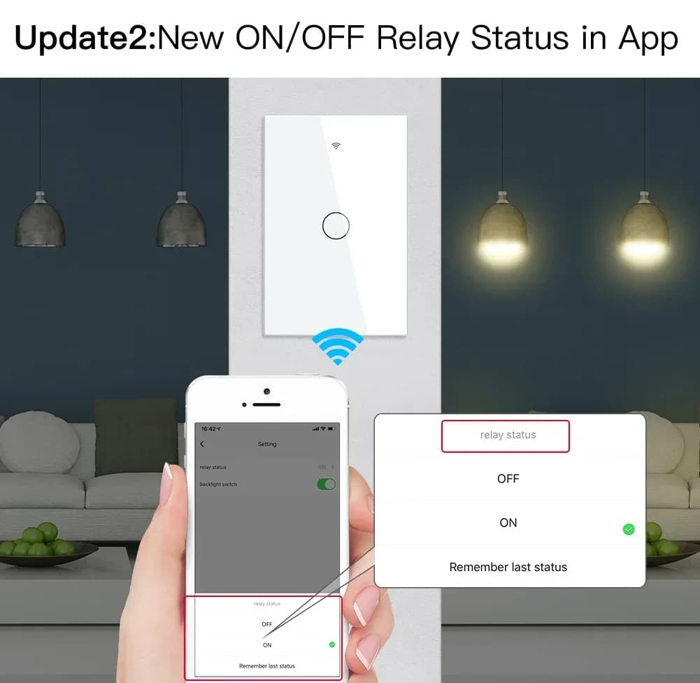MOES-Joli d'éclairage intelligent WiFi, RF433, pas de fil d'al-melon, feu unique, vie intelligente, 