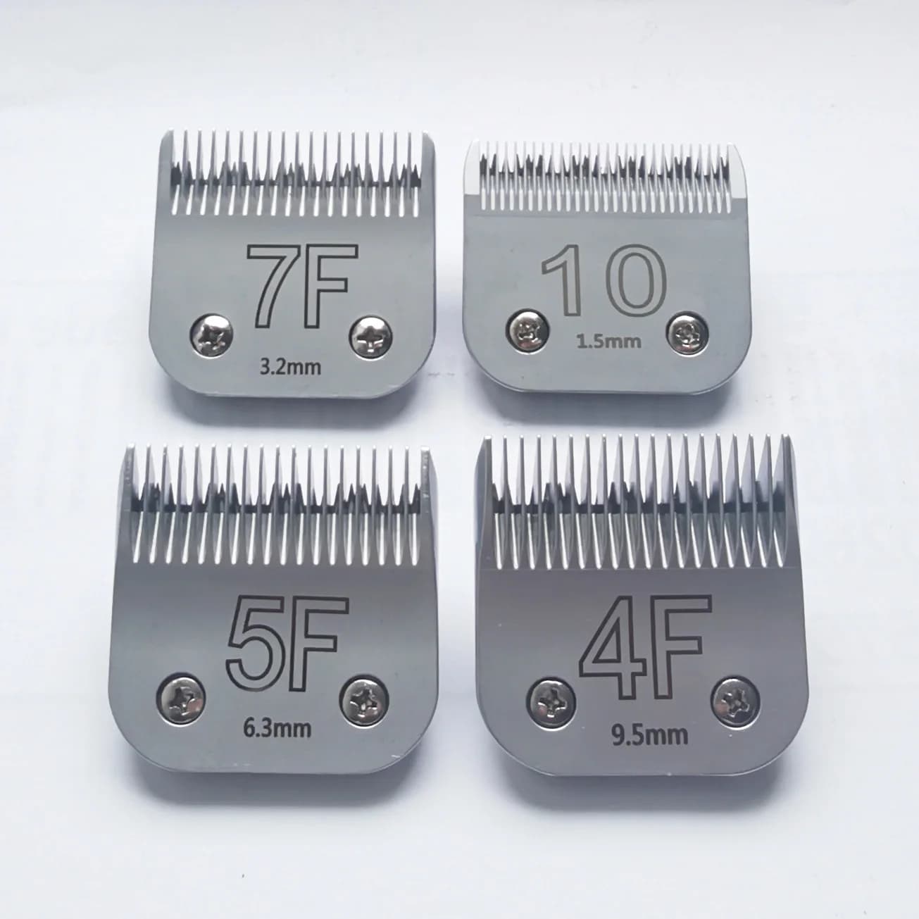 Lame en acier 4F + 5F + 7F + 10 A5, pour tondeuse Oster Nordiger Laube Moser, 4 pièces/lot
