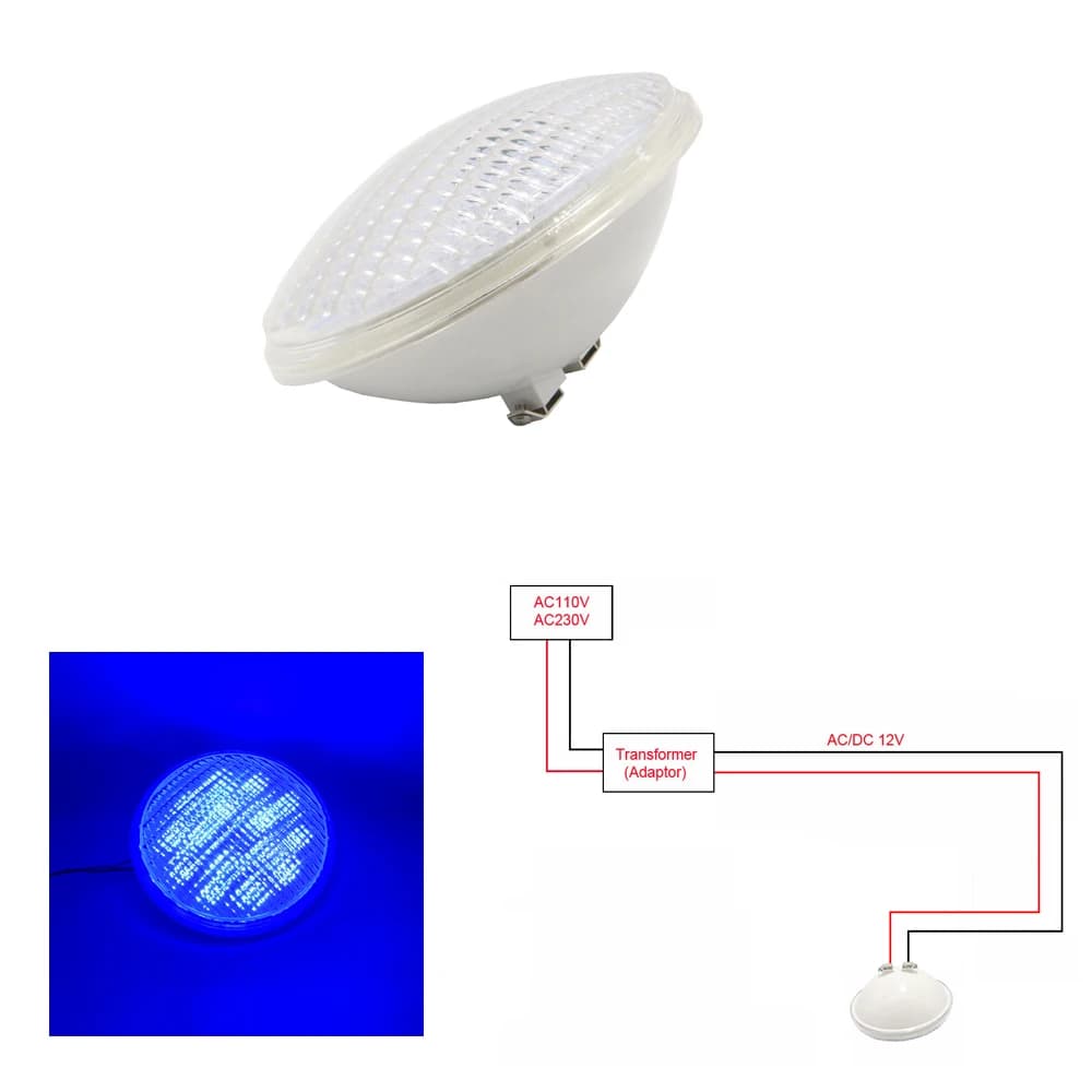 Lampe LED sous-marine multicolore en plastique, éclairage de piscine, sécuritaires, chaud, blanc fro