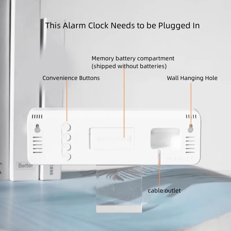 Horloge murale électronique intelligente USB silencieuse à LED, horloge de bureau moderne, alarme no