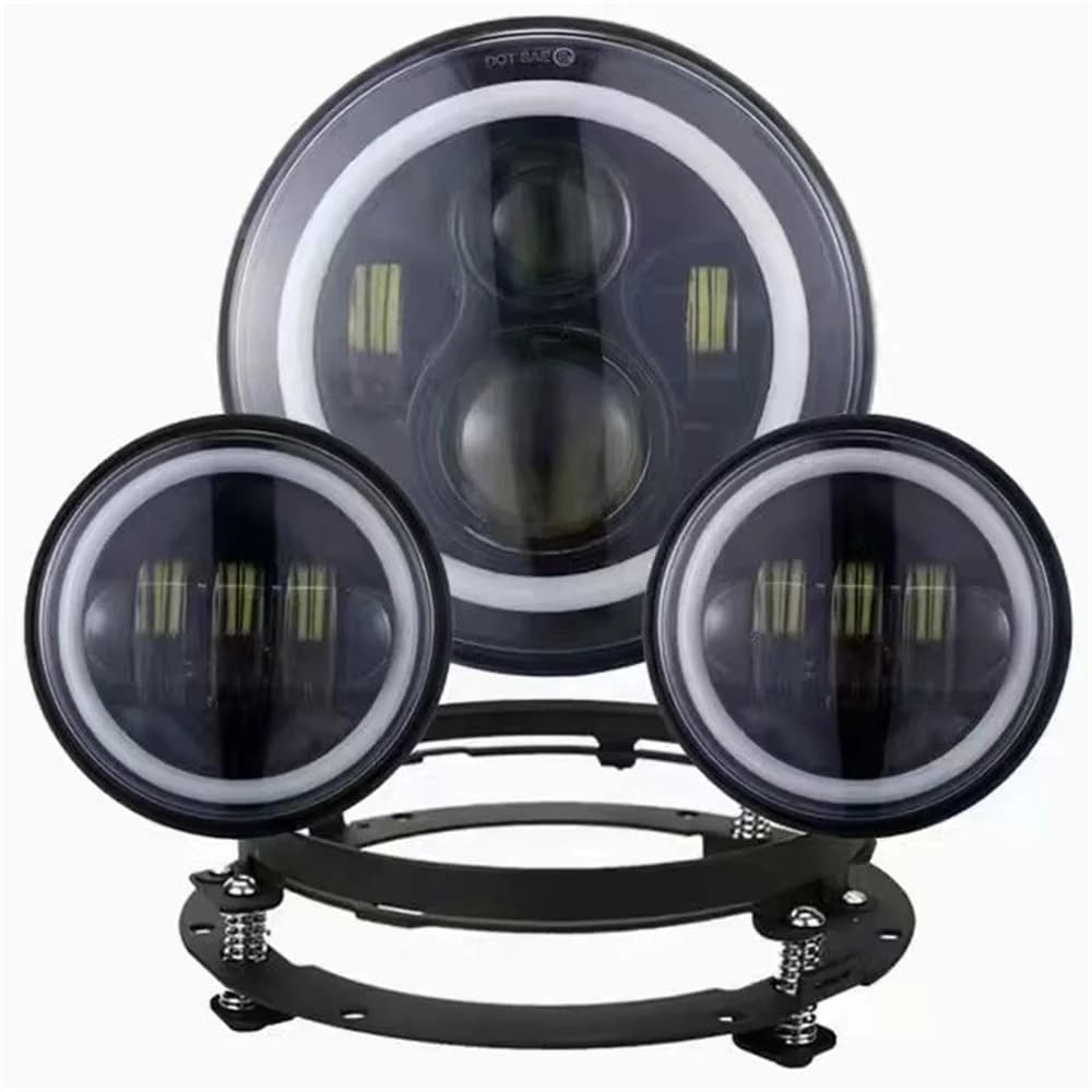 Pour Harley 7 "projecteur Led Moto phare + 4 1/2 antibrouillard feux de croisement pour Touring Elec