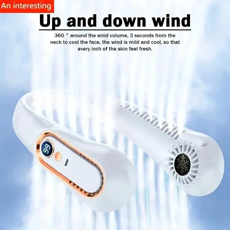 Vaneless-Ventilateur portable sans lame, refroidisseur USB, technologie de super bain, affichage num