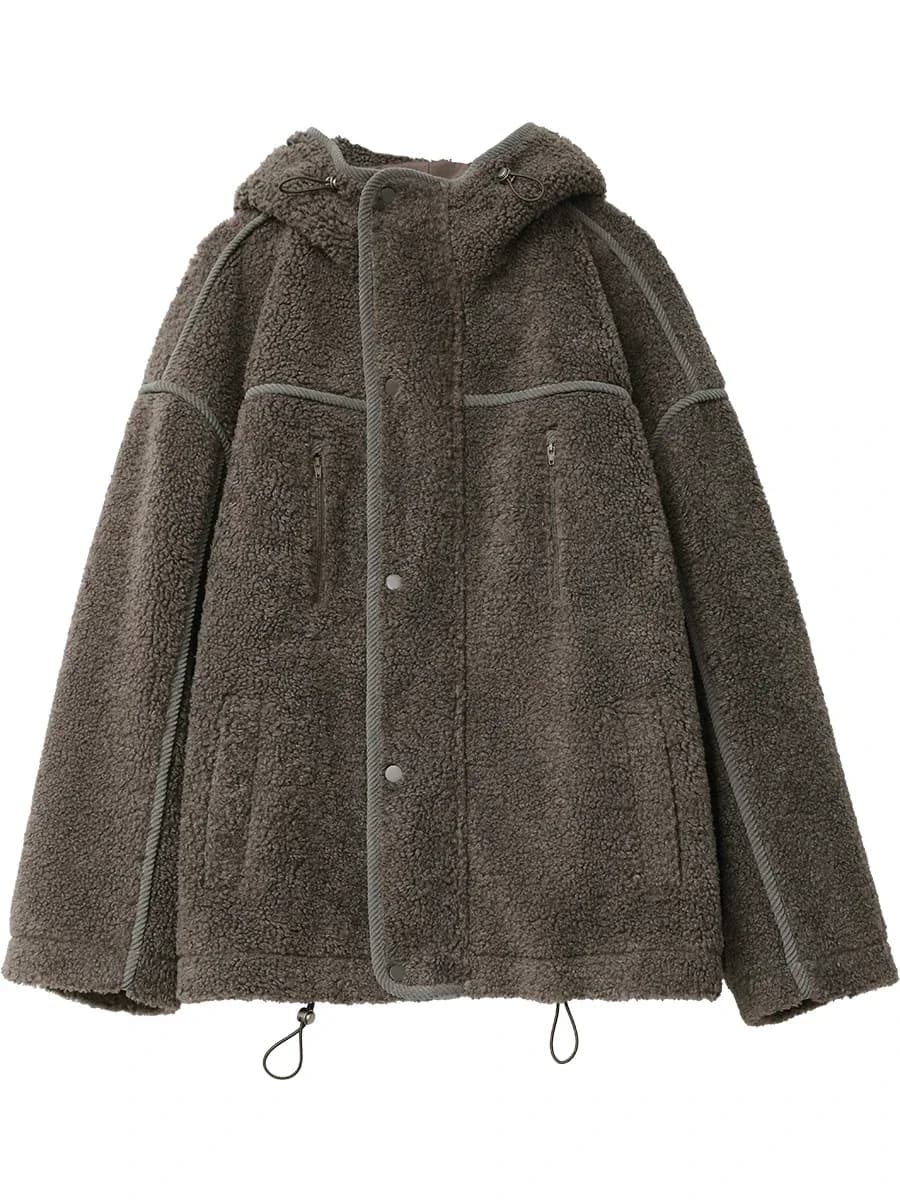 CHIC VEN-Veste à Capuche pour Femme, Manteau Chaud en Peluche, Col Montant, Couleur Unie, Nouvelle C