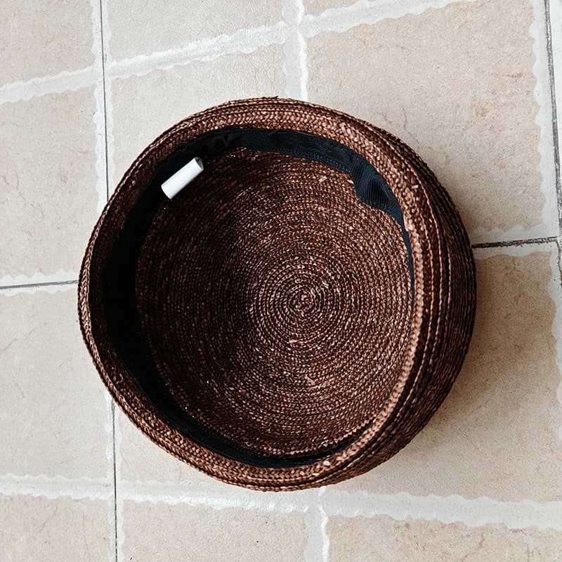 Béret plat d'été en paille pour femmes, chapeau de soleil, cercle Concave, chapeau de plage, fête De
