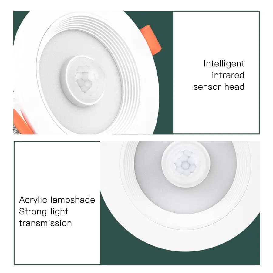 LED Downlights PIR capteur de mouvement vers le bas lumière 5W 10W 15W 20W encastré plafonnier blanc