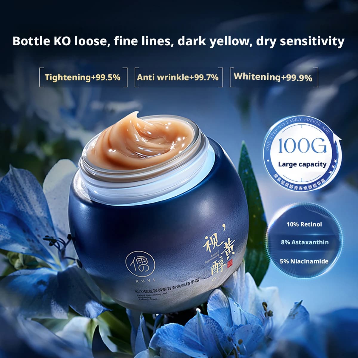 RUYI rétinol Essence crème pour le visage haute hydratant raffermissant et Anti-rides estompe les ta