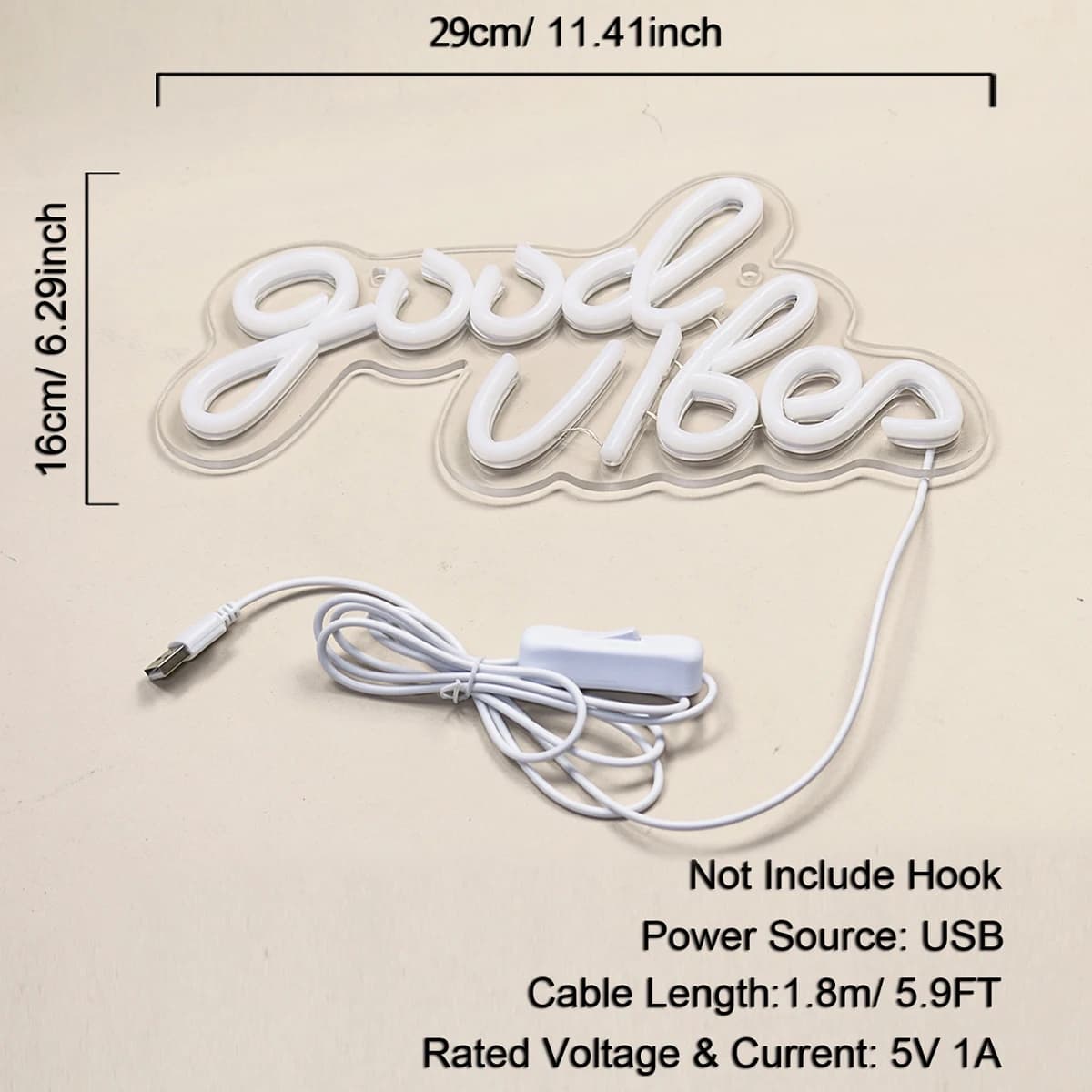 Chi-buy LED néon bonnes vibrations USB alimenté enseignes au néon veilleuse 3D mur Art & salle de je