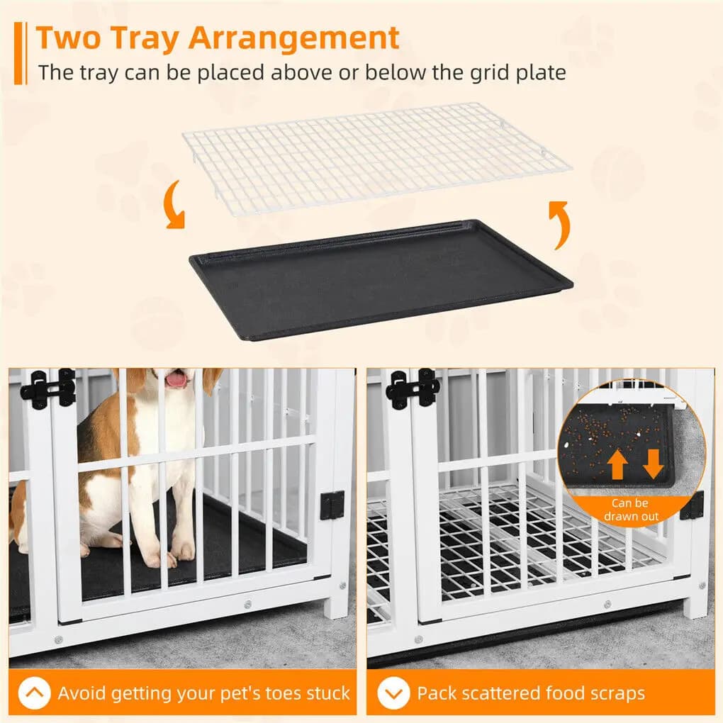RapDuty-Chenils en métal et bois pour animaux de compagnie, caisse pour chien, table d'extrémité, me