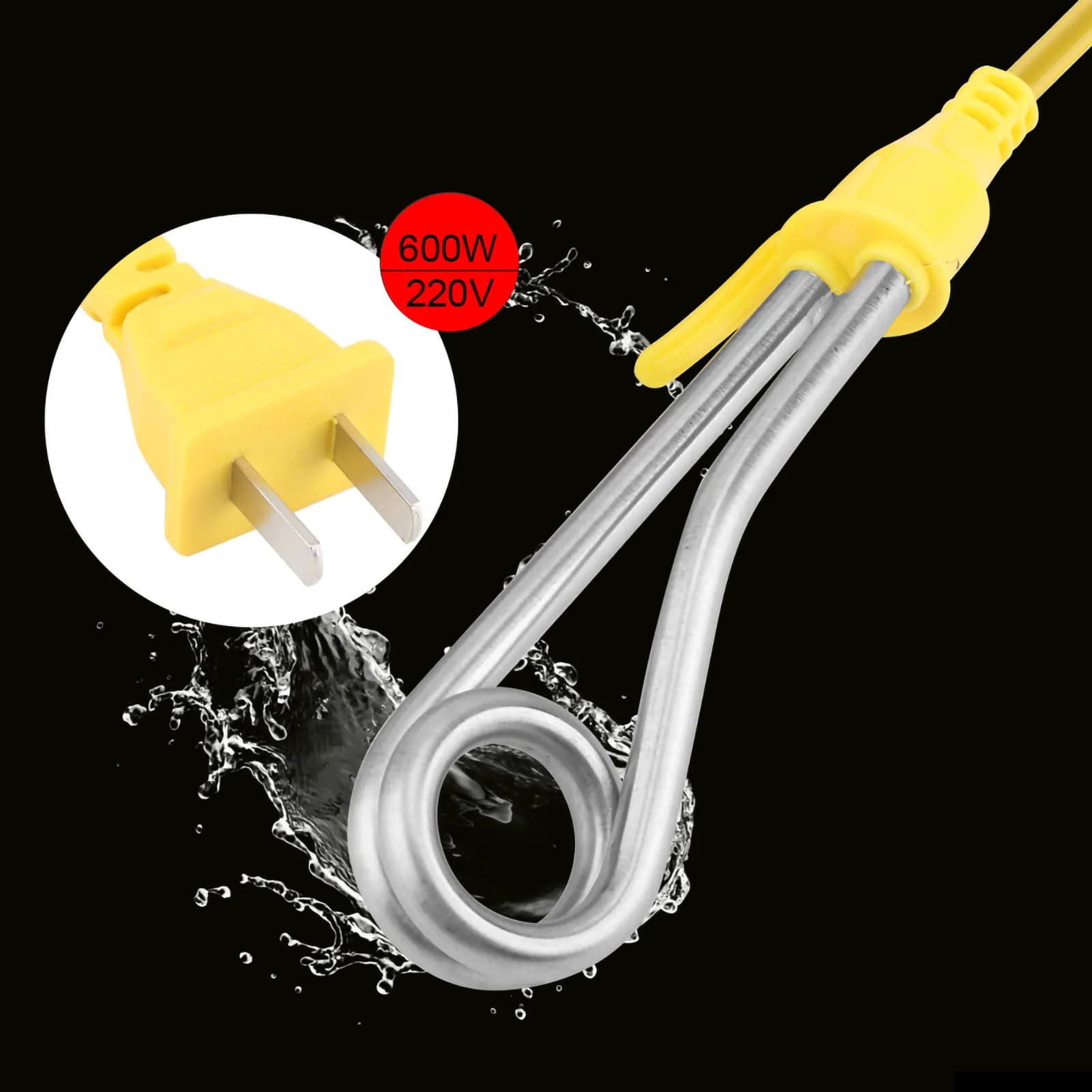 Mini appareil de chauffage électrique à immersion pour café et eau chaude, 600W, prise CN, 220V, nou