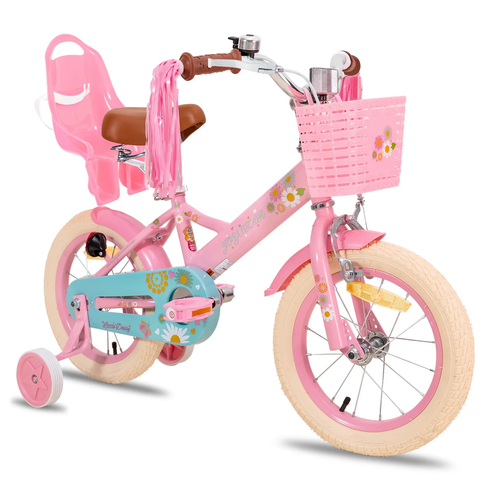 JOYSTAR Little Daisy Vélo pour enfants pour filles de 2 à 7 ans, vélos avec siège de vélo de poupée 