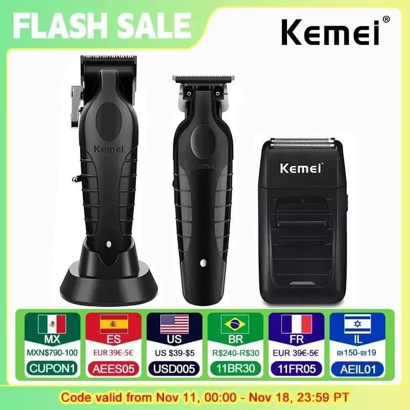 Kemei KM-2299 KM-2290 KM-1102 Professionnel Tondeuse À Cheveux Kit Rasoir Électrique Mâle Coupe De C