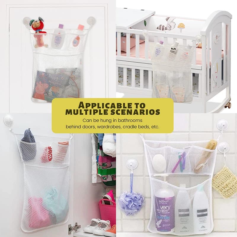 Jouets de bain pour réception-cadeau pour bébé, maille de rangement blanche pour jouets pour enfants