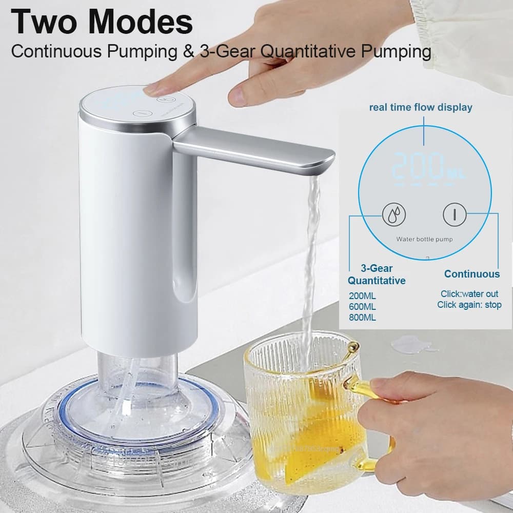 Pompe Électrique pour Bouteille d'Eau, Distributeur existent, Rechargeable, Pliable, Bureau, H3, 19 