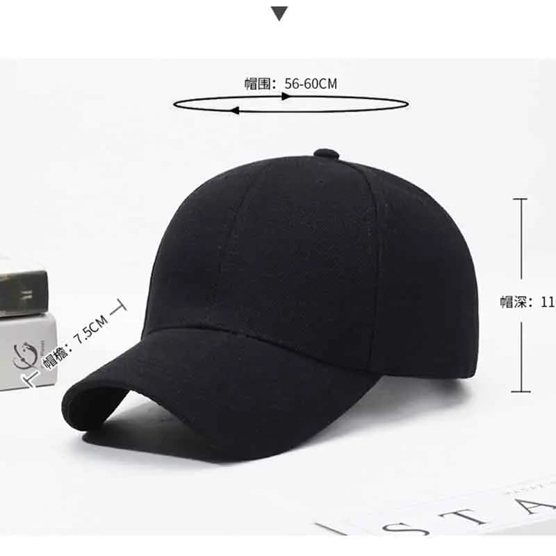 Casquette noire couleur unie Casquette de Baseball casquettes Snapback Casquette chapeaux ajustés dé