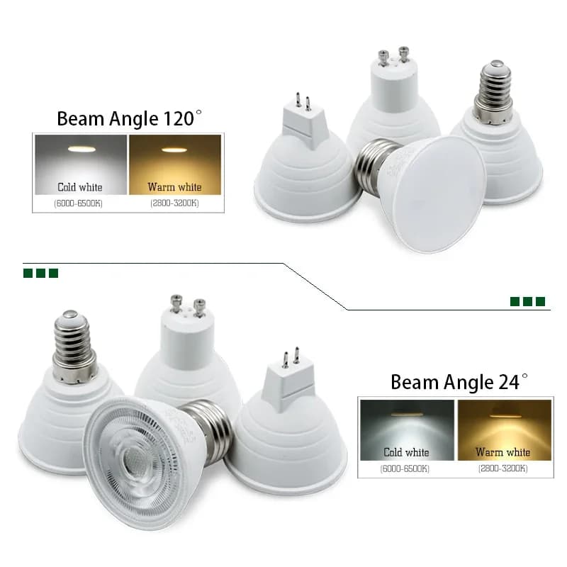 10 pcs/lot ampoule LED E27 E14 MR16 GU10 Lampada Spot LED 6 W 220 V 24/120 degrés Bombillas lampe à 