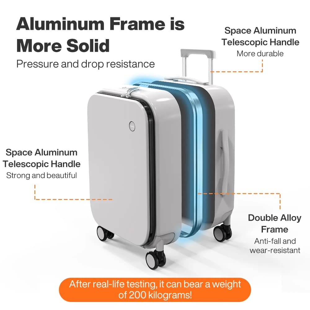 Mixi nouveau PC cadre en aluminium valise ouverture avant bagage de voyage roulant 20 pouces bagage 