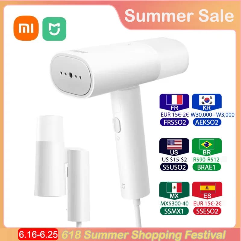 Xiaomi Mijia – cuiseur vapeur électrique portatif pour vêtements, 2 fers, nettoyeur à vapeur, Portab