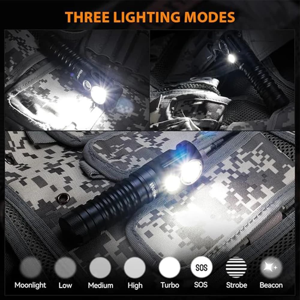 Lampe frontale Wurkkos HD20 21700, lampe de pêche, 2000 Lm, double LED, recharge USB, capuchon magné