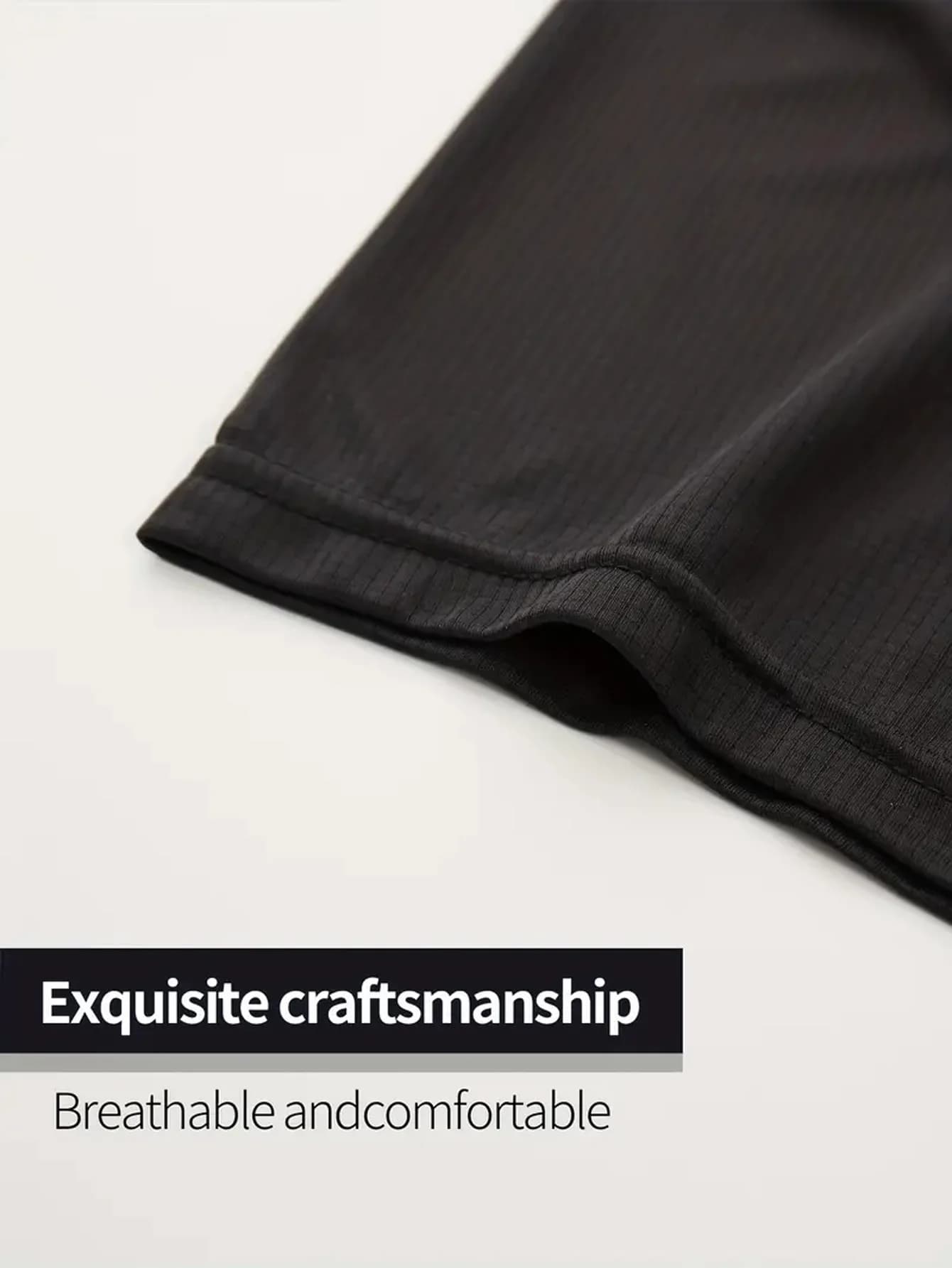 T-shirt col rond 7 pièces noir ultra-léger pour hommes, séchage rapide, respirant, absorbant la sueu