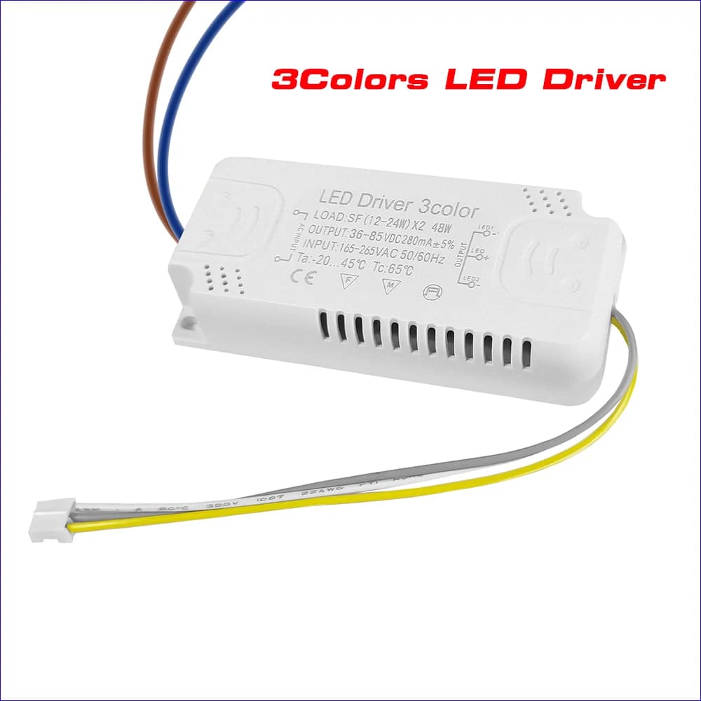 Adaptateur de pilote LED pour alimentation AC 165-265V, 3 couleurs, 40-60W × 2 60-80 × 2, KampmA, un