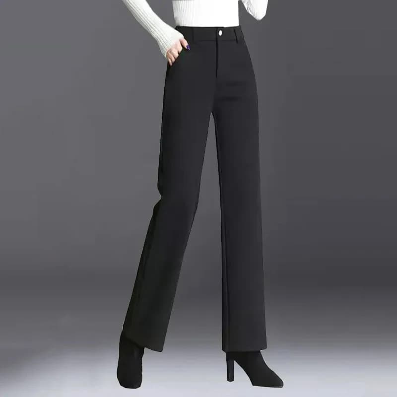 Pantalon en laine pour femme, taille haute, droit, décontracté, 5XL, 6XL, 7XL, haute qualité, mélang