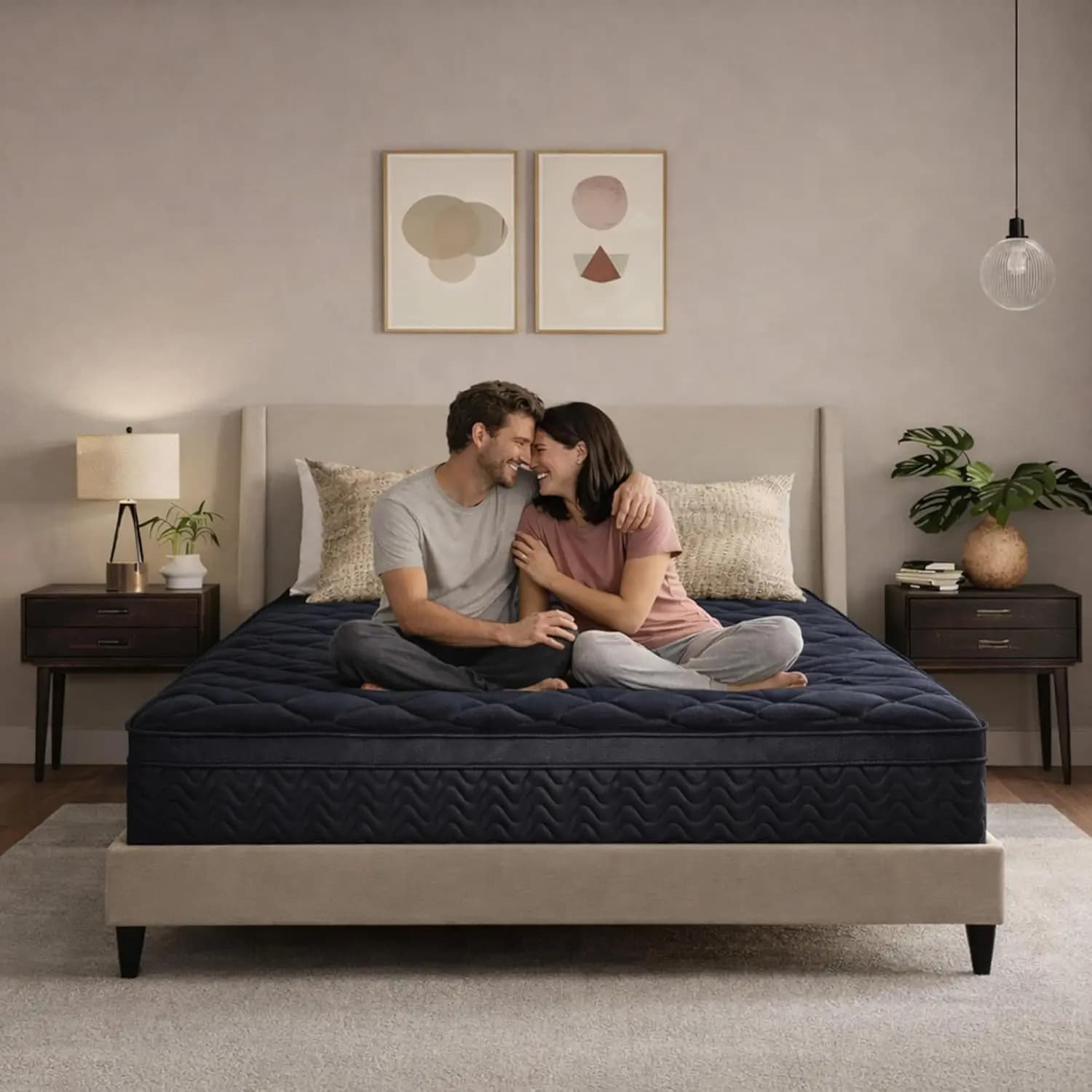 Matelas pleine grandeur de 12 pouces avec ressorts ensachés, isolation des mouvements et soulagement