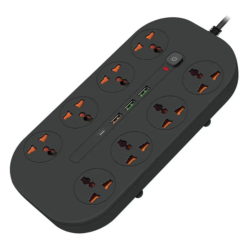 Multiprise de protection contre les surtensions, prises électriques avec 3 ports USB 1 type-c, rallo