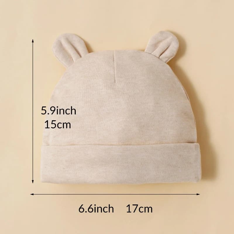 Chapeaux pour bébé unisexe, 3 pièces, abricot, 100% coton, doux, confortables, à la mode et minimali