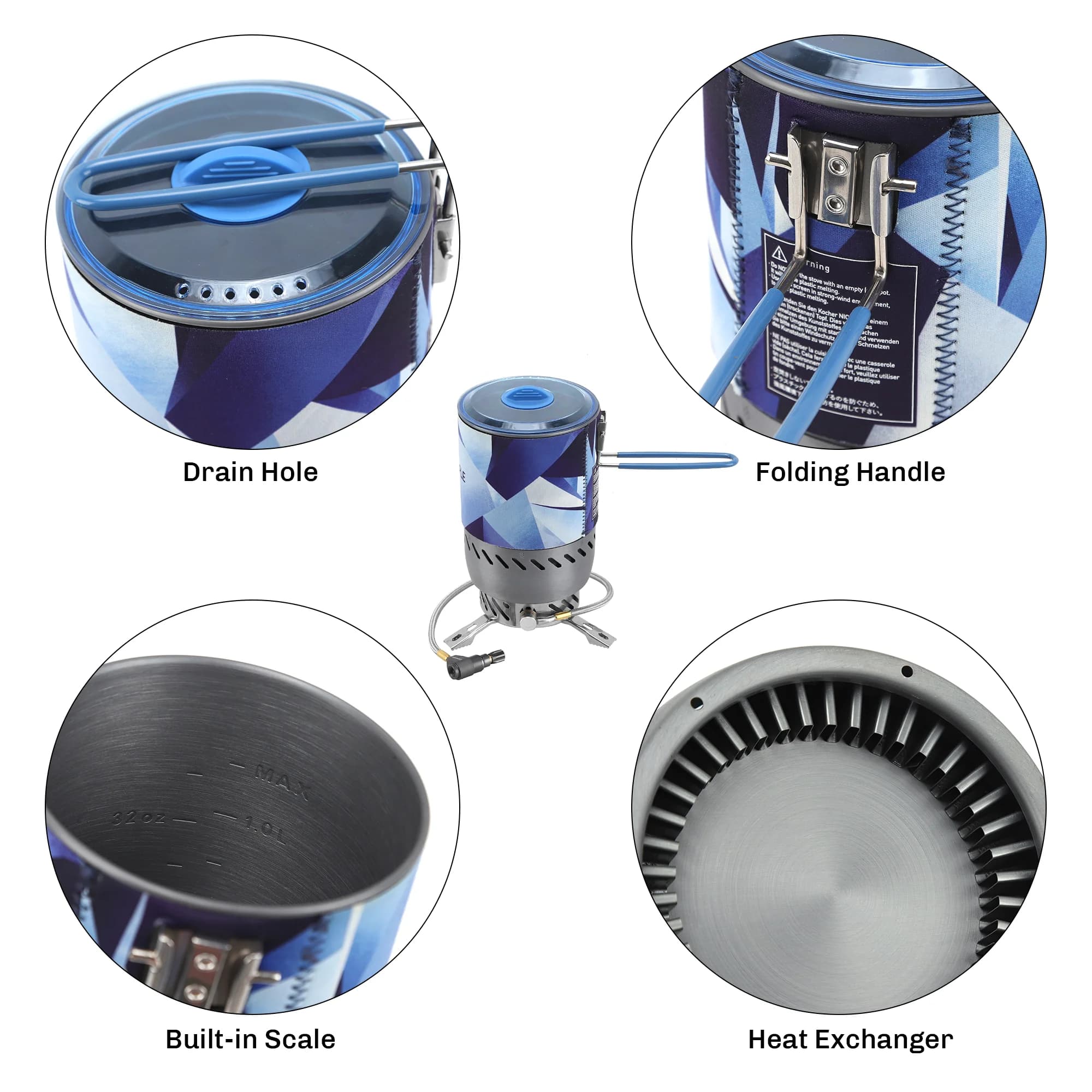 Système de réchaud radiant à grain d'érable au feu, exdésinfection thermique coupe-vent compacte ave