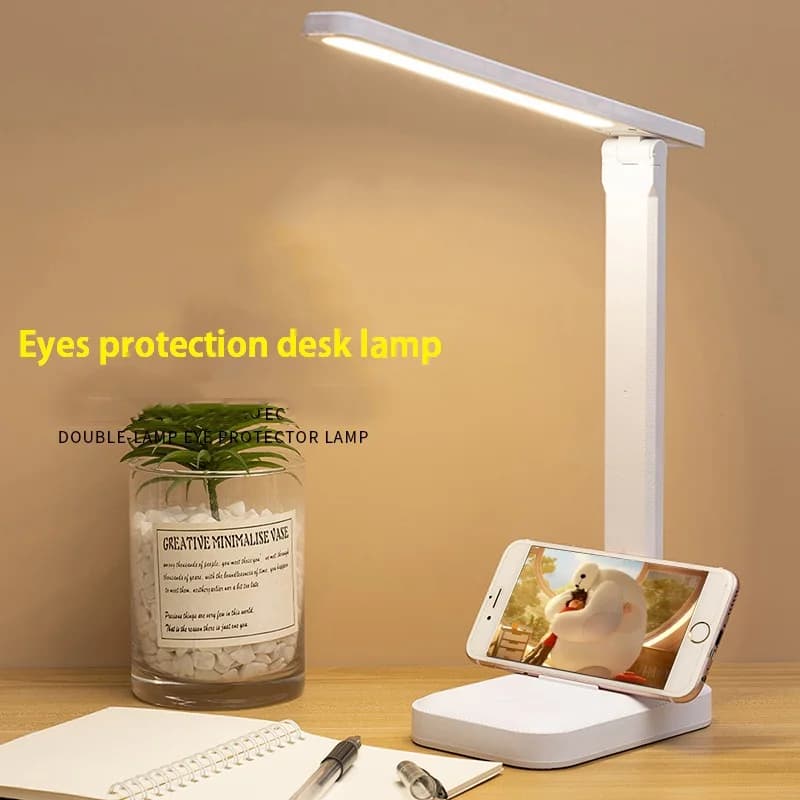 Lampe de table pliable rechargeable, protection des yeux, lampe LED à intensité variable tactile, la