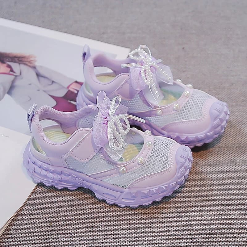 Sandales d'été pour enfants, respirantes, en maille, pour filles, antidérapantes, à la mode, style p