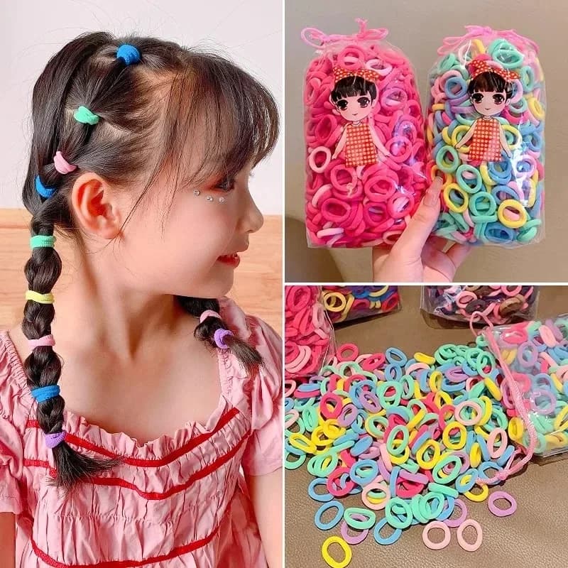 Bandes élastiques colorées en Nylon pour femmes et filles, 200 pièces, pour queue de cheval, petites