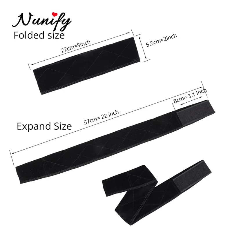 Nunify anti-dérapant doux velours femmes perruque poignées bandeau réglable porte-perruque velours p