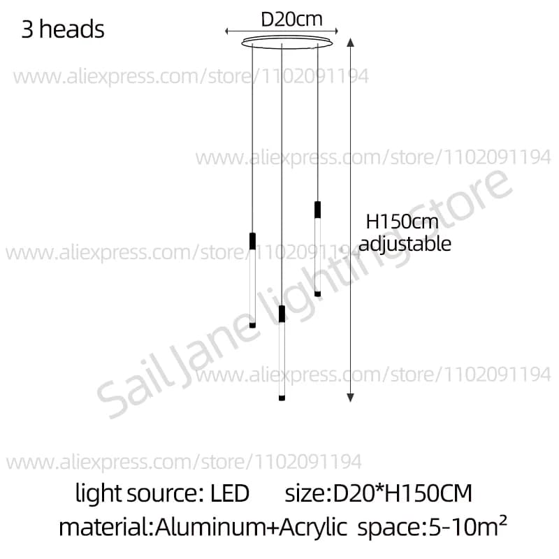 Plafonnier LED suspendu au design moderne, éclairage d'intérieur, luminaire décoratif de plafond, ha