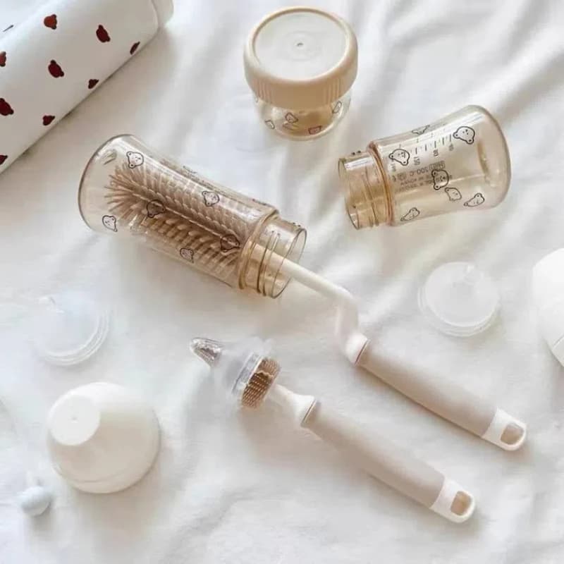 Coréen Ins nouveau-né bouteille mamelon brosse bébé spécial à Long manche brosse de nettoyage Silico